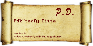 Péterfy Ditta névjegykártya